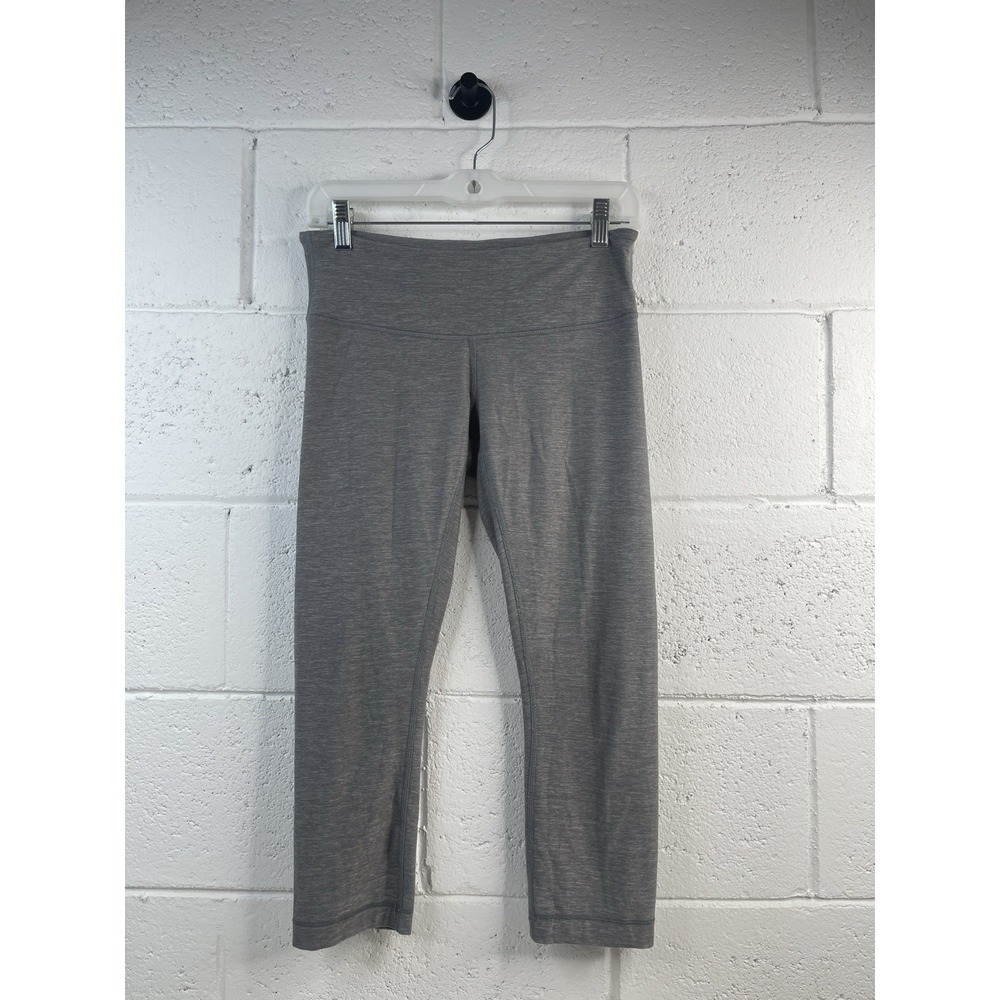 Lululemon Align‎ Crop 21 Mini Heathered Herringbone Heathered Gray  Sz 6